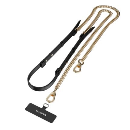 Universal MAGEASY Leather Chain Classic Strap + Card  - Black/Gold