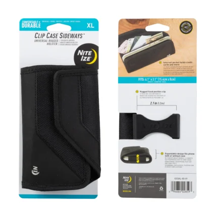 Universal Nite Ize Black Rugged Clip Case Sideways  - XL