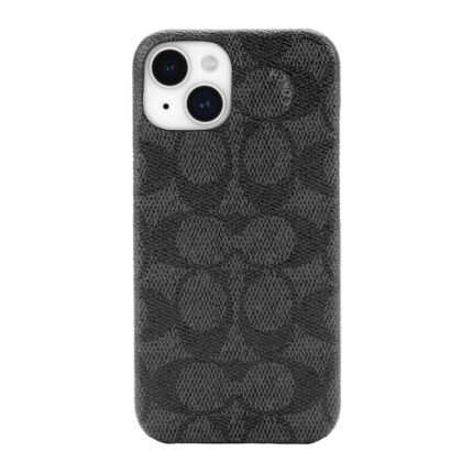 iPhone 15/14/13 Coach Slim Wrap Signature C Case - Charcoal