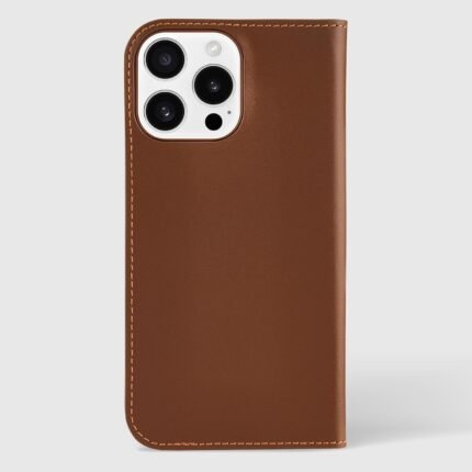 iPhone 16 Pro Max Coach Leather Folio Case - Hazelnut