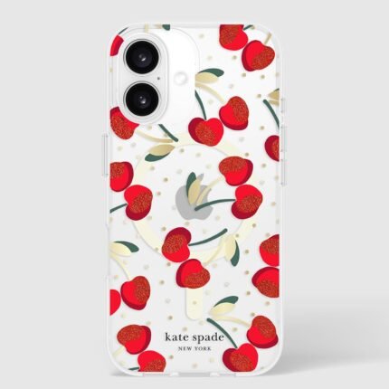 iPhone 16 Kate Spade Protective Prints MagSafe Case - Cherry Dot