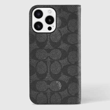 iPhone 16 Pro Coach Folio Signature C Case - Charcoal