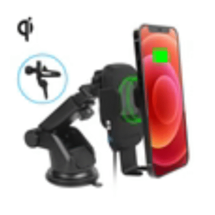 Naztech 15W Black Smart Grip Wireless Charging Car Mount w/ Vent Mount + Suction Mount