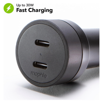 Mophie 42W Dual USB-A + USB-C Car Charger - Black