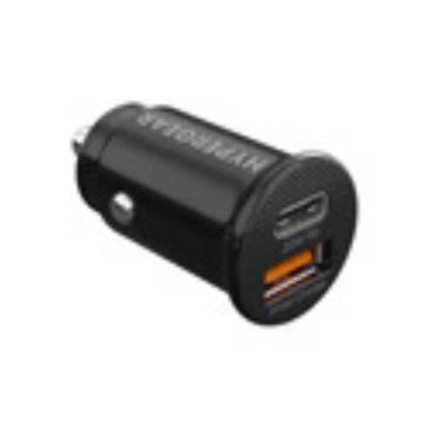 HyperGear mini 20W USB-C PD + 18W USB Fast Car Charger - Black